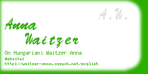 anna waitzer business card